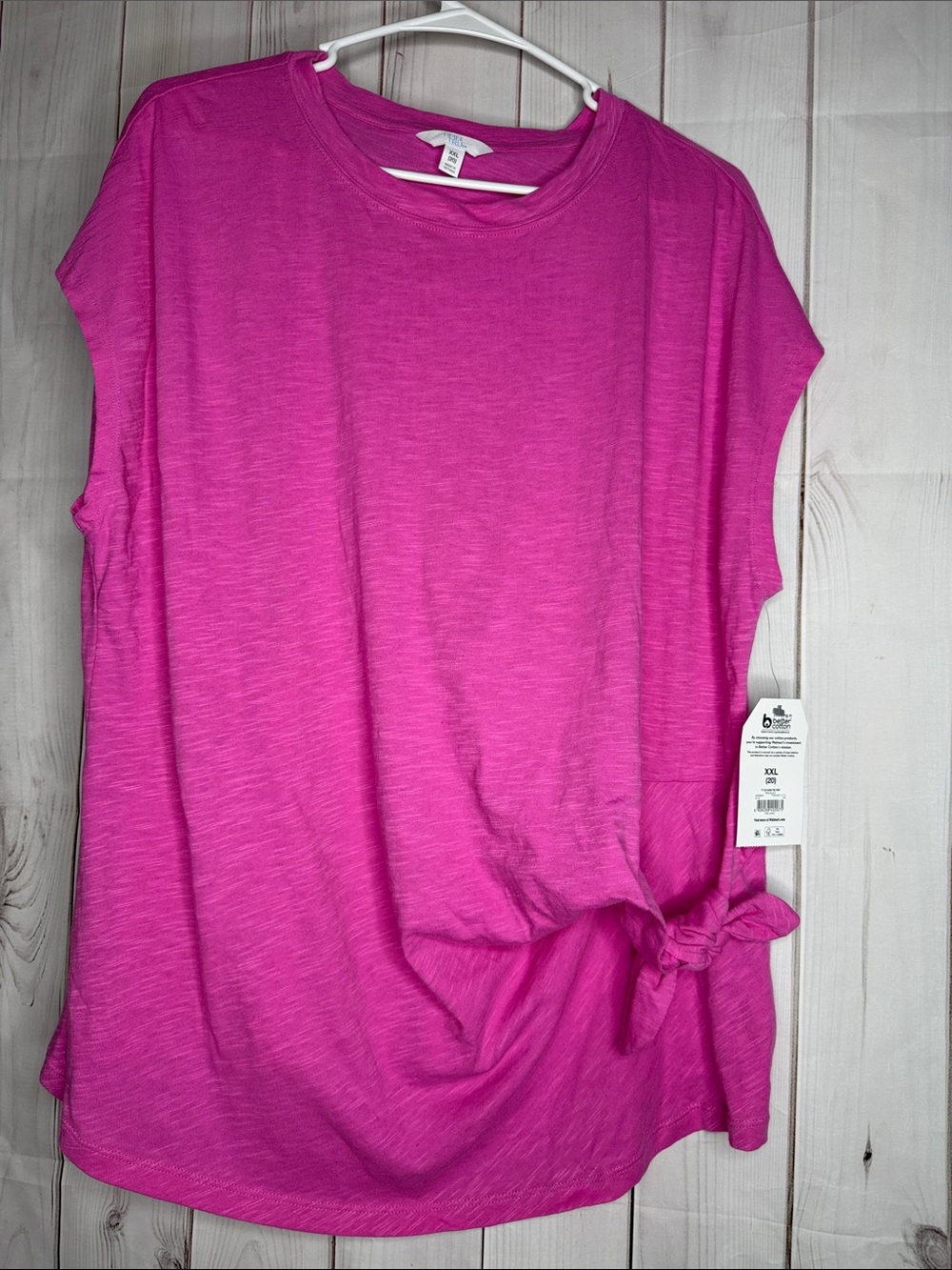 Women’s Pink Side-Tie Casual Tee Nwt xxl-1142